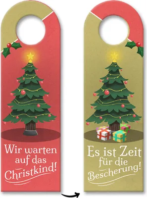 Produktbild von Christkind oder Bescherung Weihnachten Türhänger 3er Set