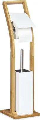 Obrázek produktu pro Relaxdays 10020321, Toaletní štětka s držákem, Bílá, Dřevo, Plast, Kov, 190 mm, 190 mm