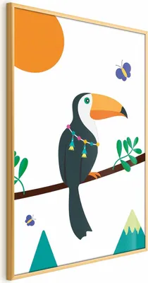 Produktbild von Posterpapier Poster - Toucan and Butterflies 21x30 cm Für Kinder g-A-0206-ao-a