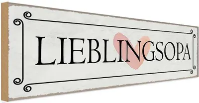 Produktbild von vianmo Holzschild 10x27 cm Lieblingsopa Herz Opa Oma