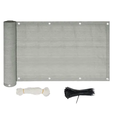 Produktbild von Lospitch Balkonsichtschutz Balkon Grau Sichtschutz Bespannung Terrasse Sonnen WindSchutz 75x600cm
