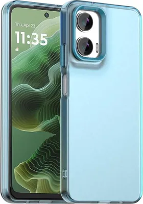 Produktbild von Hülle für Motorola Moto G35 - Phonesta HardFrost Semi-Transparent Back Cover - Matt Blau
