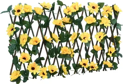 Produktbild von Design Rankgitter mit Künstlichem Efeu Erweiterbar Gelb 180x30 cm, Drahtzäune 2024 Neu