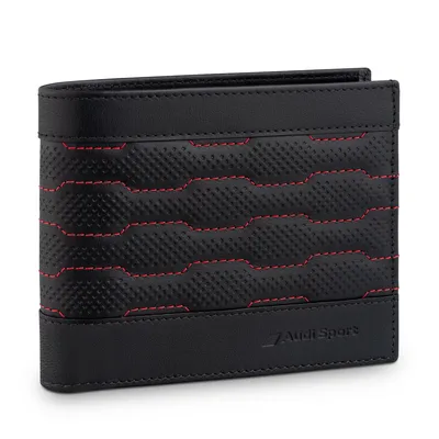 Produktbild von Original Audi Sport Geldbörse Leder, schwarz/rot Geldbeutel Geldbörse Portemonnaie