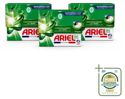 Produktbild von 3 x Ariel 3in1 Waschmittel Pods Original - Vorratspackung - 3 Stücke