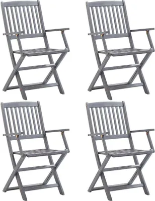 Produktbild von Klappbare Gartenstühle 4 Stk. Massivholz Akazie