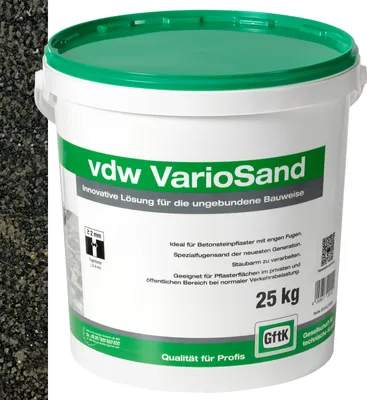 Produktbild von vdw VarioSand Basaltgrau 25kg Fugensand für enge Fugen von 2-4 mm