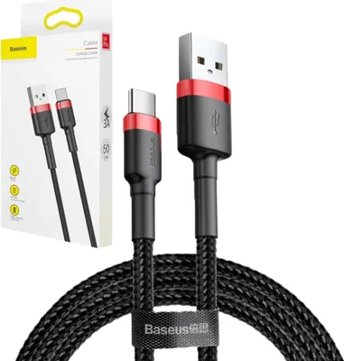 Image de Baseus CATKLF-A91 câble pour téléphone portable Noir 0,5 m USB A USB C