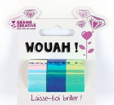 Image de 3 bandes de recouvrement lumineuses 5 m x 1,5 cm - Blanc, bleu, vert