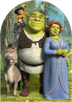 Image de Shrek et sa famille - Fotowand Stand In - Pupitre en carton 94x134 cm