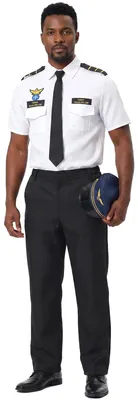Produktbild von Flugzeugpilot Herren-Kostüm schwarz-weiss - M