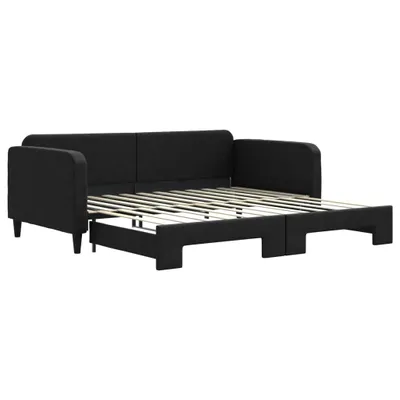 Zdjęcie produktu dla vidaXL Łóżko dzienne rozkładane czarne 100x200 cm tkanina