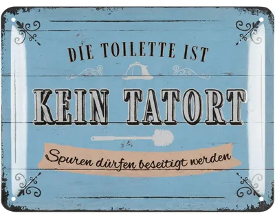 Produktbild von LANOLU Retro Blechschild Toilettenschild lustig, lustige WC Schilder Vintage Deko Gäste WC Schild, Bad Bilder, Badezimmer Türschilder 15x20