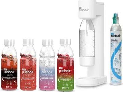 PushAir saturator Dafi biały wkład + butelka 0,7 + 4x syropy