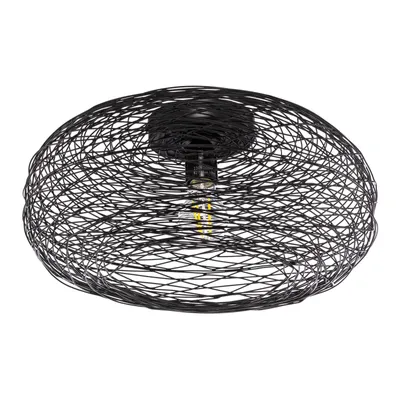 Produktbild von Lindby Deckenleuchte Kaviya, schwarz, Ø 40 cm, Eisen, E27