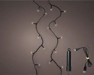 Image de Guirlande Led Extérieure Batterie éclairage Extérieur Sans Fil, 8 Fonctions, Lumière Chaude - Lumineo