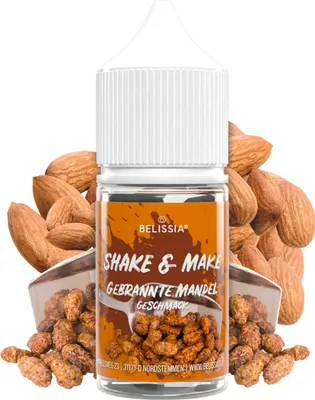 Produktbild von Belissia Shake and Make Gebrannte Mandel Refill - 30 ml hochdosiertes Lebensmittelaroma - zum Nachfüllen - Für Backen, Speisen, Getränke, Shakes, DIY uvm
