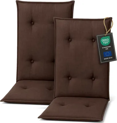 Zdjęcie produktu dla Pillows24 Poduszka na krzesła ogrodowe -120x50x8 cm / Brązowy / Pikowane - Poduszka, siedzisko na krzesło, poduszka na siedzisko do mebli ogrodowych, krzesła ogrodowe