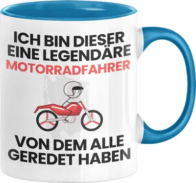 Produktbild von Motorradfahrer Geschenk Tasse Lustige Geschenkidee Geburtstag für Motorradfahrer Ich Bin Dieser Legendäre Motorradfahrer Von Dem Alle Geredet Haben Kaffee-Becher (Blau)