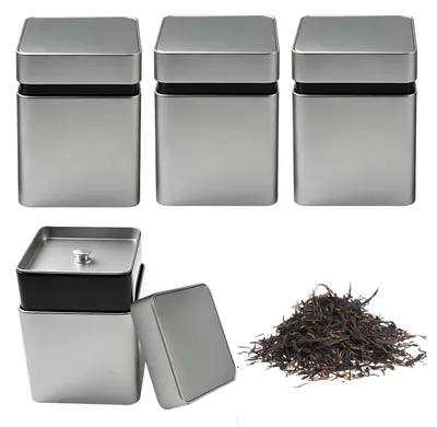 Produktbild von Metall Teedose aromadicht, 4 Stück, 103×98×98 mm, für die Küche