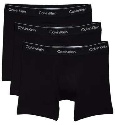 Immagine prodotto di Calvin Klein Icon, confezione da 3 boxer in cotone elasticizzato, modello Brie, colore nero, codice prodotto LV00NB4394-TM6