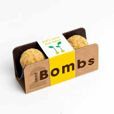 Zdjęcie produktu dla Bomba Kwietna Żółta – kula nasienna dla zapylaczy
