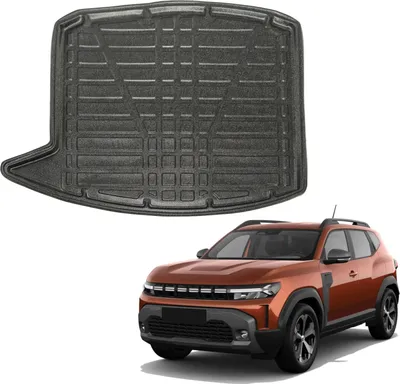 Produktbild von SCOUTT | Kofferraumwanne Laderaumwanne Kompatibel mit Dacia Duster 3 Ab 2024 4x2, mit Hoher Rand, Kofferraum-Schutzmatte, Geriffelt, Aufrollbar, Schwarz