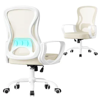 Produktbild von SONGMICS Bürostuhl ergonomisch, Drehstuhl mit Netzgewebe, Schreibtischstuhl mit Lendenstütze, Wippfunktion, Armlehnen, für Arbeitszimmer, Schlafzimmer