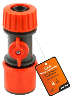 Produktbild von Schlauchverbinder mit Regelventil, 1/2 Zoll (13 mm), für Gartenschläuche