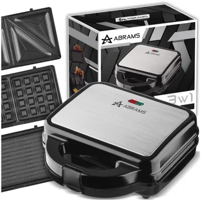Produktbild von 3-in-1 Sandwichmaker leistungsstark 1000W-Waffeleisen, Grill und Toaster, große