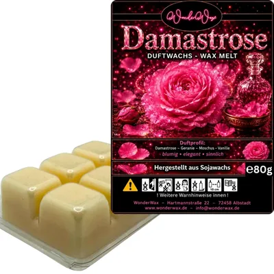 Produktbild von WonderWax Duftwachs Wax Melts für Duftlampe, 6 Würfel Duftmelt Wachsmelt Sojawachs Duftwachs Würfel für Raumdüfte, Wachs Duftöl Winter Indoor Schmelzen für Aromalampe Damastrose