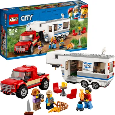 Zdjęcie produktu dla LEGO City Vehicles Pickup & Caravan Toy, Zestaw do budowania, 5 lat(a), 344 szt., 625 g