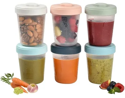 Zdjęcie produktu dla Pojemniki na żywność - Zestaw 6 szt. - 250 ml - Składane - Szczelne - Bez BPA