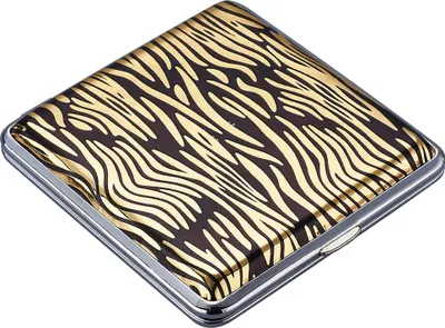 Produktbild von ZIGARETTENETUI "Zebra" für 20 Zigaretten Leder Glanz Zigarettenbox Etui Box Case 46 (Gold)