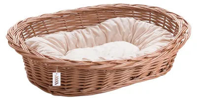 Obrázok produktu pre Prútený košík pre psy, mačky a iné zvieratá, mäkký, ležiaci košík s vankúšom, 10, K30 - krémová