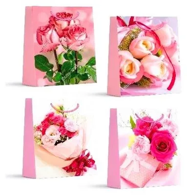 Zdjęcie produktu dla Torebka prezentowa uniwersalna Kwiaty 26x32x10 cm