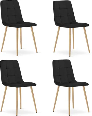 Obrázek produktu pro KARA sametová černá sametová židle do kuchyně jídelny x4