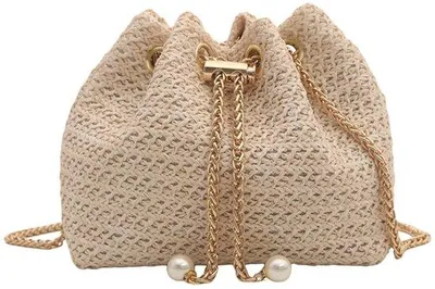 Produktbild von Strandtas Beige Stro Clutch Crossbody Schoudertas Boho Stil