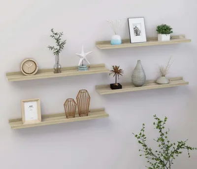 Immagine prodotto di The Living Store Wandregale 4 Stk. Sonoma-Eiche 60x9x3 cm
