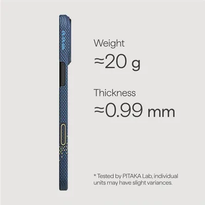 Obrázok produktu pre Pitaka KI1705MP, Ochranný obal, Apple, iPhone 17 Pro, 16 cm (6.3"), Modrá