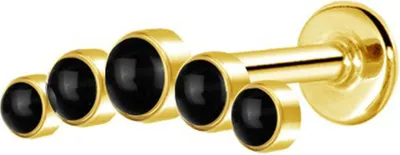 Produktbild von viva-adorno Helix Tragus Ohr Cartilage Knorpel Piercing Stecker Türkis Opal Onyx Bogen Ohrstecker Z592, onyx/ gold