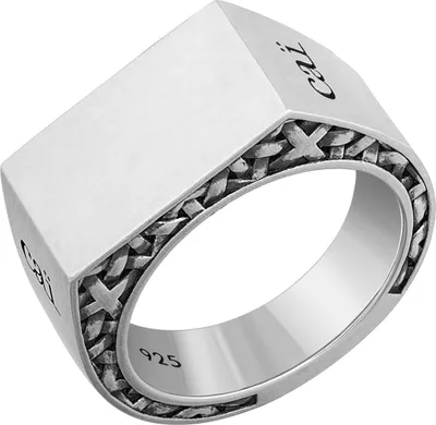 Produktbild von Cai Ring 925/- Sterling Silber Siegelring mattiert oxidiert Flechtoptik 41184743948382