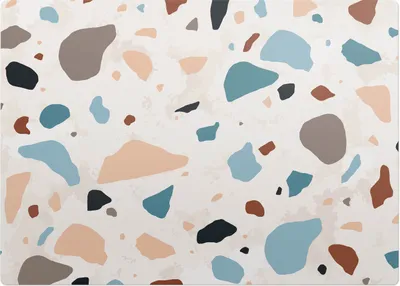 Produktbild von Terrazzo abstrakt – Bodenschutzmatte – Stuhlunterlage 140x100 cm – Rutschfest – Hartbodenmatte