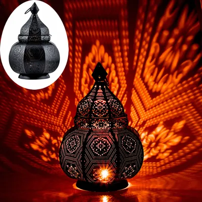 Produktbild von Marrakesch Orient & Mediterran Interior Orientalische Ramadan Laterne Lampe Nachttischlampe Mahana Schwarz