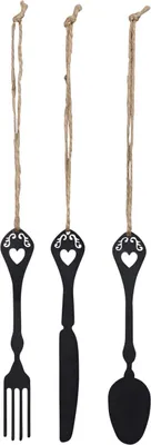 Produktbild von Hängedeko Besteck Schwarz 3er Set