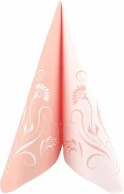 Produktbild von Airlaid Serviette Blumen Elegantia in Pfirsich, 40 x 40 cm, 50 Stück - APARTina
