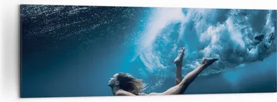 Produktbild von Bild auf Leinwand - Leinwandbild - Einteilig - Tauchen Frau Wellen - 160x50cm - Wand Bild - Wanddeko - Wandbilder - Leinwanddruck - Bilder - Wanddekoration - Leinwand bilder - Wandbild - AB160x50-4599