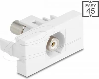 Zdjęcie produktu dla DeLOCK 90858, Płaski, Biały, RCA, RCA, Żeńska, Żeńska