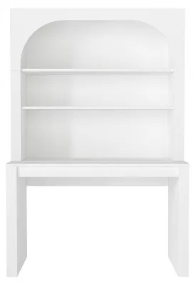 Produktbild von Schreibtisch mit Bücherregal und 2 Ablagen - Weiß CYMORA
