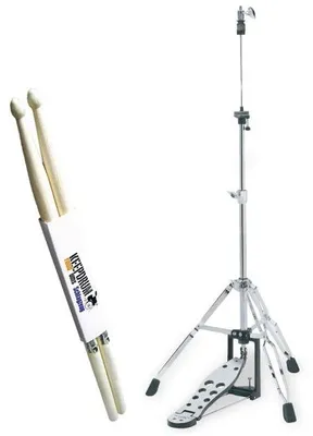 Image de Gewa Pure Basix HH-100 Pied de cymbale HiHat avec baguettes de batterie